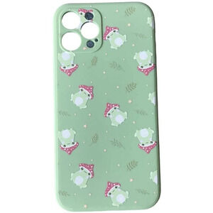 New Compatible with Iphone 12 Anti Shock Case 6.1" Green Frog Design Plastic
